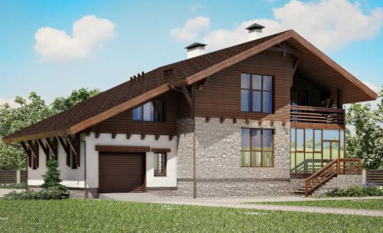 420-001-П Проект трехэтажного дома мансардой и гаражом, просторный загородный дом из кирпича Гай | Проекты домов от House Expert