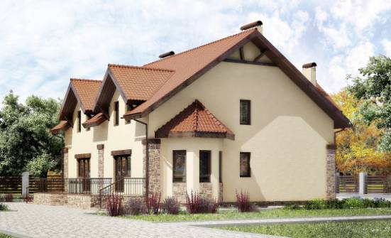 240-001-П Проект двухэтажного дома мансардой, уютный загородный дом из бризолита Медногорск | Проекты домов от House Expert