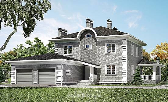 245-004-Л Проект двухэтажного дома и гаражом, классический дом из кирпича Оренбург | Проекты домов от House Expert