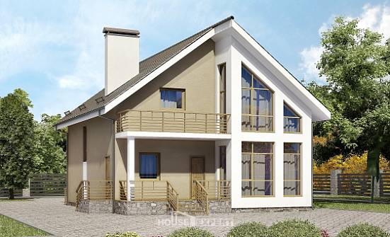 170-006-Л Проект двухэтажного дома мансардный этаж, бюджетный домик из твинблока Медногорск | Проекты домов от House Expert
