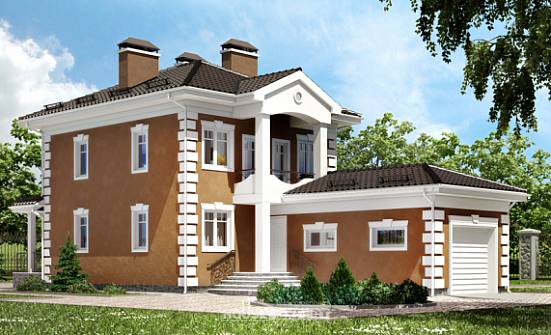 150-006-П Проект двухэтажного дома, гараж, бюджетный домик из блока Абдулино | Проекты домов от House Expert