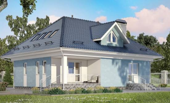 200-002-П Проект двухэтажного дома с мансардным этажом, красивый домик из арболита Соль-Илецк | Проекты домов от House Expert