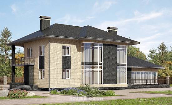305-003-Л Проект двухэтажного дома, большой домик из теплоблока Абдулино | Проекты домов от House Expert
