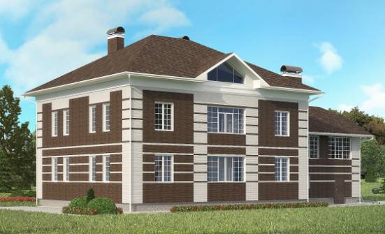 505-002-Л Проект трехэтажного дома и гаражом, просторный коттедж из кирпича Орск | Проекты домов от House Expert