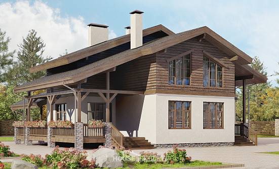 210-006-Л Проект двухэтажного дома мансардой, простой коттедж из кирпича Соль-Илецк | Проекты домов от House Expert