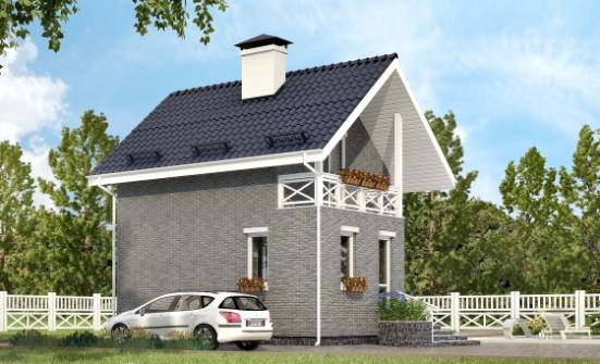 045-001-П Проект двухэтажного дома с мансардным этажом, простой коттедж из теплоблока Абдулино | Проекты домов от House Expert
