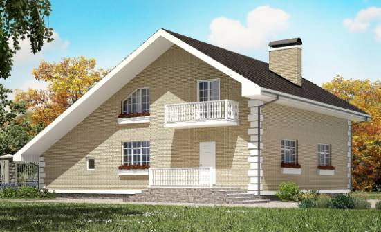 190-005-П Проект двухэтажного дома мансардой и гаражом, красивый дом из пеноблока Абдулино | Проекты домов от House Expert