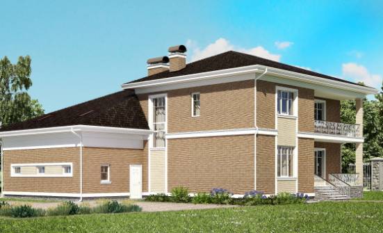 335-002-П Проект двухэтажного дома и гаражом, огромный домик из кирпича Бузулук | Проекты домов от House Expert