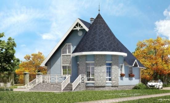 170-003-П Проект двухэтажного дома с мансардой, современный загородный дом из блока Орск | Проекты домов от House Expert