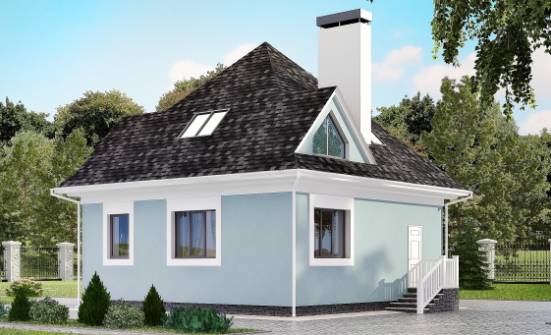 110-001-Л Проект двухэтажного дома с мансардой, компактный дом из газобетона Абдулино | Проекты домов от House Expert