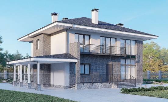 250-004-Л Проект двухэтажного дома, большой дом из теплоблока Орск | Проекты домов от House Expert