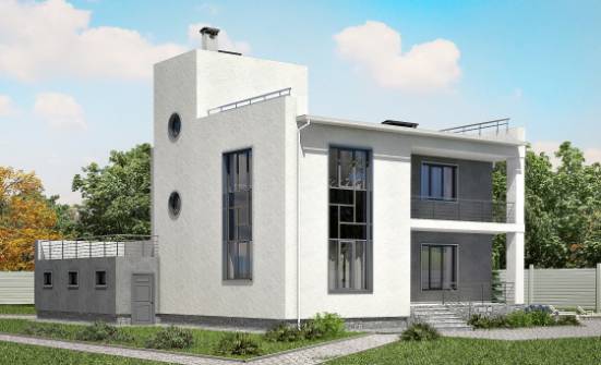 255-001-П Проект двухэтажного дома, гараж, огромный коттедж из бризолита Абдулино | Проекты домов от House Expert
