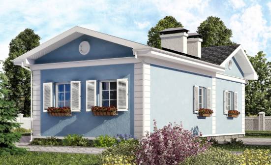 090-004-П Проект одноэтажного дома, бюджетный дом из керамзитобетонных блоков Кувандык | Проекты одноэтажных домов от House Expert