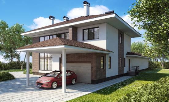 340-001-П Проект двухэтажного дома, гараж, огромный коттедж из кирпича Бузулук | Проекты домов от House Expert