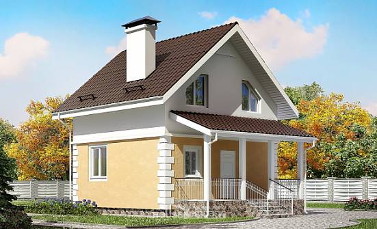 070-002-П Проект двухэтажного дома мансардой, уютный коттедж из арболита Оренбург | Проекты домов от House Expert
