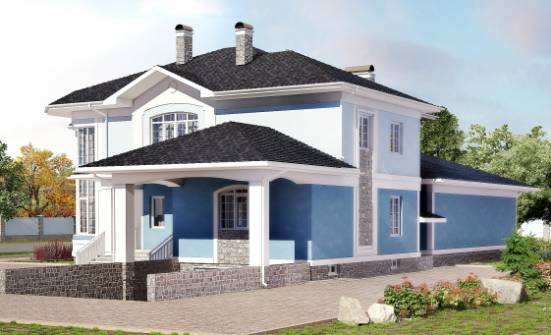 620-001-П Проект трехэтажного дома, гараж, большой дом из теплоблока Медногорск | Проекты домов от House Expert