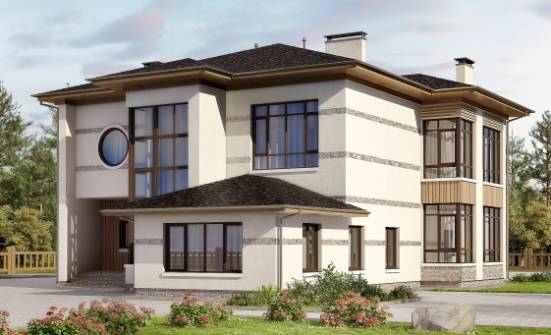 345-001-П Проект двухэтажного дома, просторный загородный дом из блока Кувандык | Проекты домов от House Expert