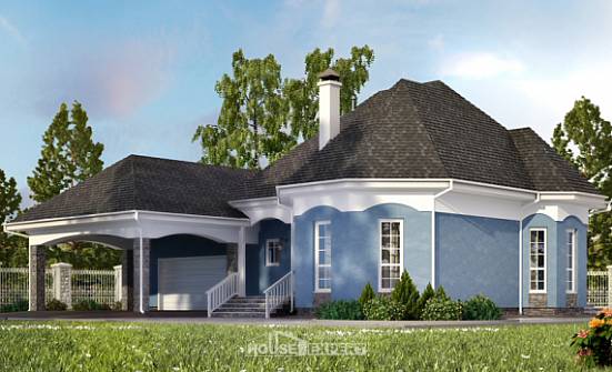 180-007-Л Проект двухэтажного дома с мансардой, гараж, небольшой загородный дом из газосиликатных блоков Орск | Проекты домов от House Expert