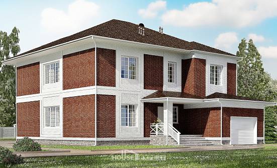 315-001-П Проект двухэтажного дома, гараж, огромный коттедж из кирпича Кувандык | Проекты домов от House Expert