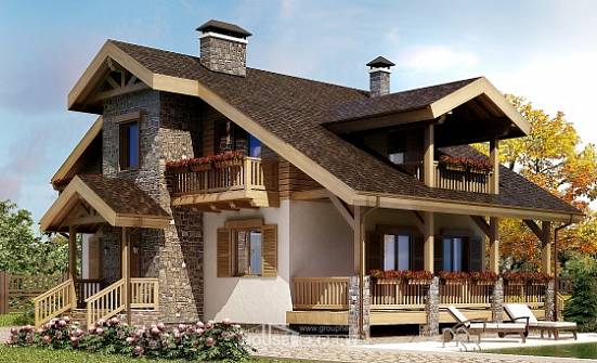 150-004-П Проект двухэтажного дома мансардный этаж, бюджетный домик из теплоблока Оренбург | Проекты домов от House Expert