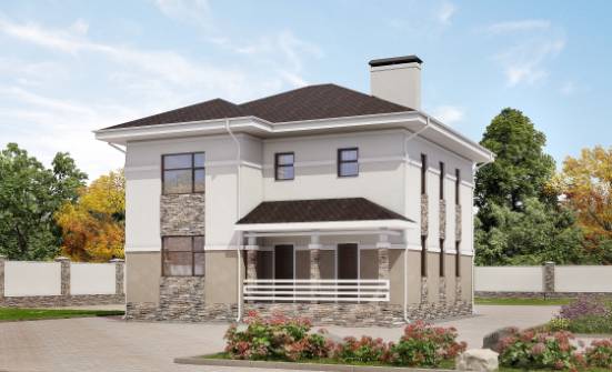 150-014-П Проект двухэтажного дома, компактный домик из блока Гай | Проекты домов от House Expert