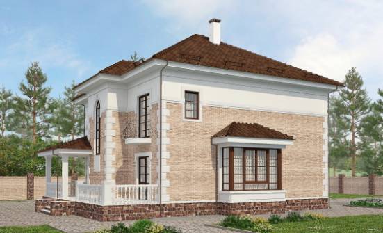 220-008-П Проект двухэтажного дома, средний загородный дом из кирпича Новотроицк | Проекты домов от House Expert