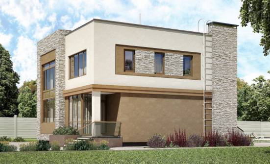185-001-П Проект двухэтажного дома, современный коттедж из поризованных блоков Абдулино | Проекты домов от House Expert