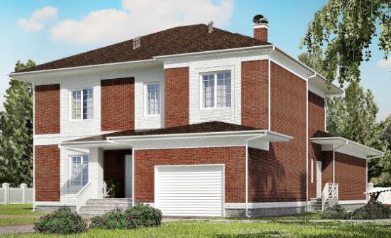 315-001-П Проект двухэтажного дома, гараж, огромный коттедж из кирпича Кувандык | Проекты домов от House Expert