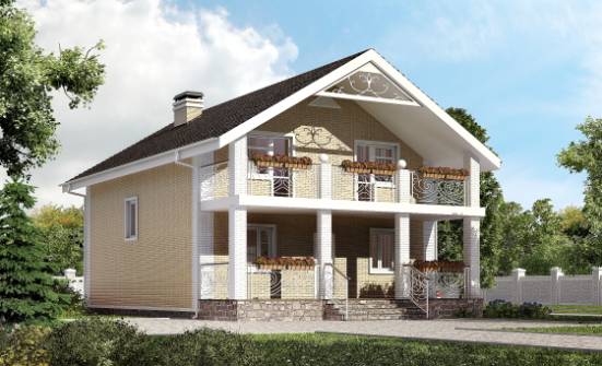 150-007-Л Проект двухэтажного дома мансардой, небольшой коттедж из газосиликатных блоков Кувандык | Проекты домов от House Expert