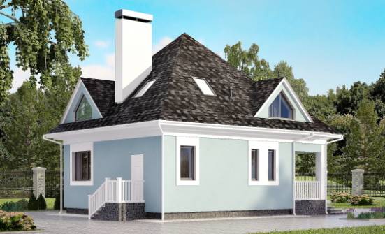 110-001-Л Проект двухэтажного дома с мансардой, компактный дом из газобетона Абдулино | Проекты домов от House Expert
