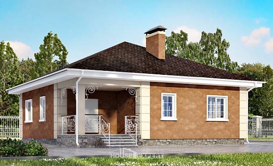 100-001-Л Проект одноэтажного дома, простой загородный дом из газобетона Новотроицк | Проекты домов от House Expert