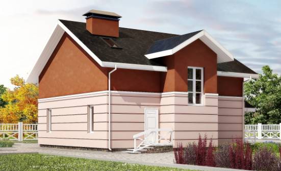 155-009-Л Проект двухэтажного дома мансардой, классический загородный дом из арболита Новотроицк | Проекты домов от House Expert