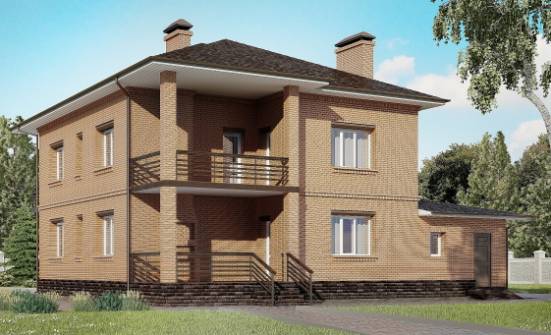 245-003-Л Проект двухэтажного дома и гаражом, классический загородный дом из кирпича Медногорск | Проекты домов от House Expert