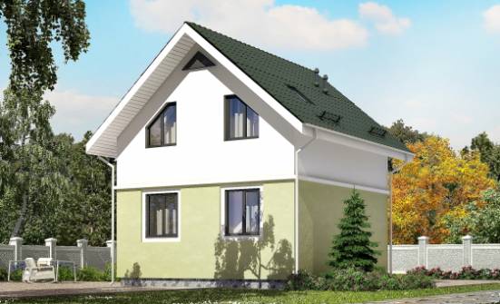 070-001-П Проект двухэтажного дома с мансардой, современный коттедж из блока Медногорск | Проекты домов от House Expert