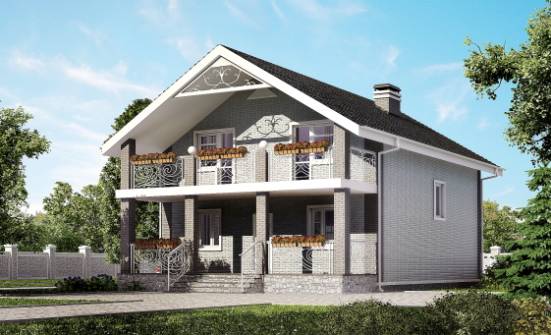 150-007-П Проект двухэтажного дома мансардой, бюджетный домик из керамзитобетонных блоков Кувандык | Проекты домов от House Expert