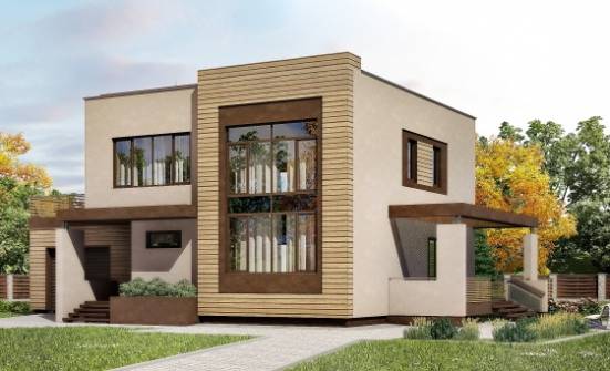 220-003-Л Проект двухэтажного дома и гаражом, современный домик из газосиликатных блоков Медногорск | Проекты домов от House Expert