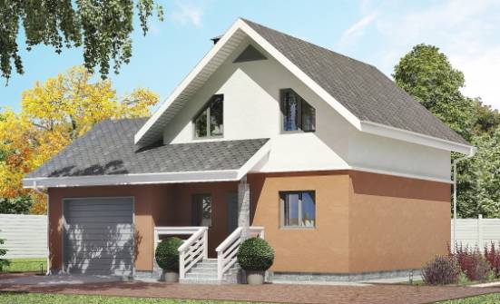 120-002-Л Проект двухэтажного дома мансардой, гараж, экономичный дом из блока Бузулук | Проекты домов от House Expert