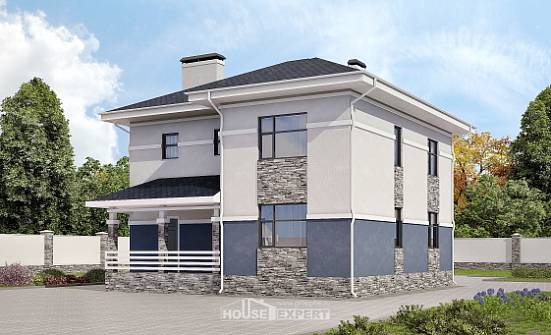 150-014-Л Проект двухэтажного дома, скромный дом из поризованных блоков Гай | Проекты домов от House Expert