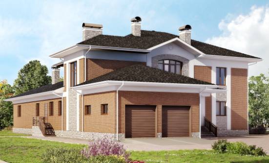 520-002-Л Проект трехэтажного дома и гаражом, современный дом из поризованных блоков Медногорск | Проекты домов от House Expert