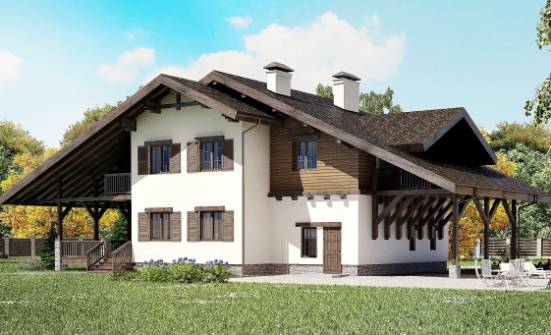 270-001-Л Проект двухэтажного дома мансардой, гараж, средний коттедж из кирпича Бузулук | Проекты домов от House Expert