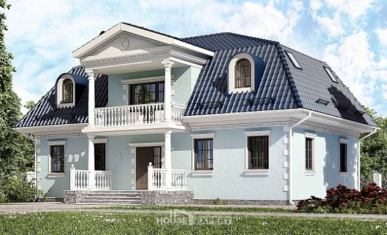 210-004-Л Проект двухэтажного дома с мансардой, средний коттедж из твинблока Орск | Проекты домов от House Expert
