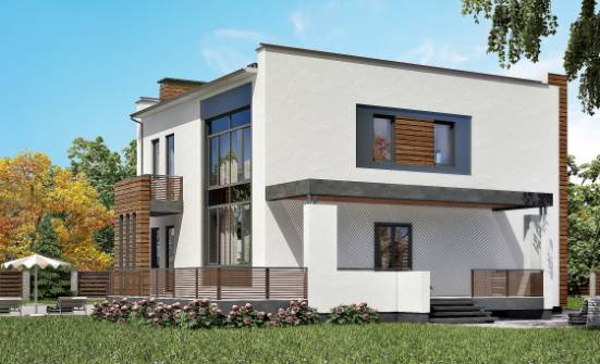 220-003-П Проект двухэтажного дома, гараж, средний домик из керамзитобетонных блоков Гай | Проекты домов от House Expert