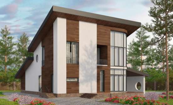 230-001-П Проект двухэтажного дома с мансардным этажом, уютный домик из кирпича Гай | Проекты домов от House Expert