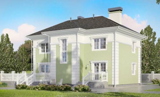 155-005-П Проект двухэтажного дома, экономичный домик из керамзитобетонных блоков Оренбург | Проекты домов от House Expert