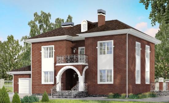 180-006-Л Проект двухэтажного дома, гараж, красивый загородный дом из кирпича Абдулино | Проекты домов от House Expert