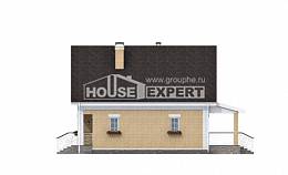 130-004-П Проект двухэтажного дома с мансардой, классический коттедж из газобетона Бугуруслан, House Expert