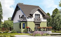 120-003-П Проект двухэтажного дома с мансардным этажом, недорогой дом из твинблока Орск, House Expert
