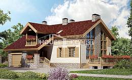 165-002-П Проект двухэтажного дома мансардный этаж, гараж, классический дом из бризолита Бузулук, House Expert