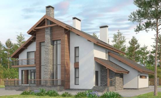270-003-Л Проект двухэтажного дома с мансардой, гараж, классический загородный дом из твинблока Бузулук | Проекты домов от House Expert