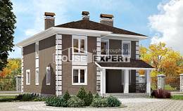 185-002-П Проект двухэтажного дома, экономичный коттедж из арболита Бугуруслан, House Expert